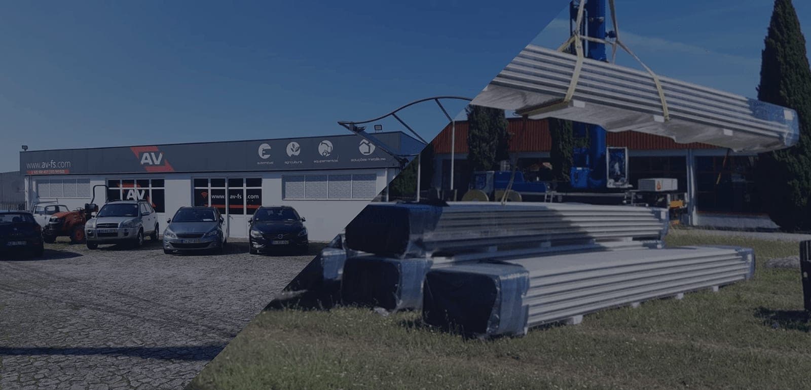 Instalações da AV-FS — stand automóvel e montagem de estruturas metálicas